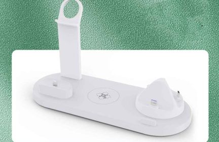 Plastic 3 In 1 Wireless Charger Stand Fast (Option: White-With wireless fast charging)