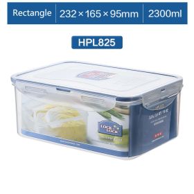 Plastic Fresh-keeping Lunch Box Sealed Food Refrigerator Storage Box Bento Box Microwaveable (Model: HPL825-2300ML)