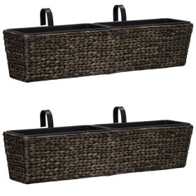 Garden Planters 2 pcs Water Hyacinth Brown (Color: Brown)